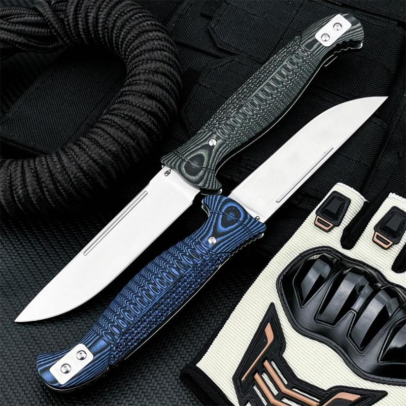 Russia Crawler Folding Blade Knife 4.61" D2 Blade, G10 Handles