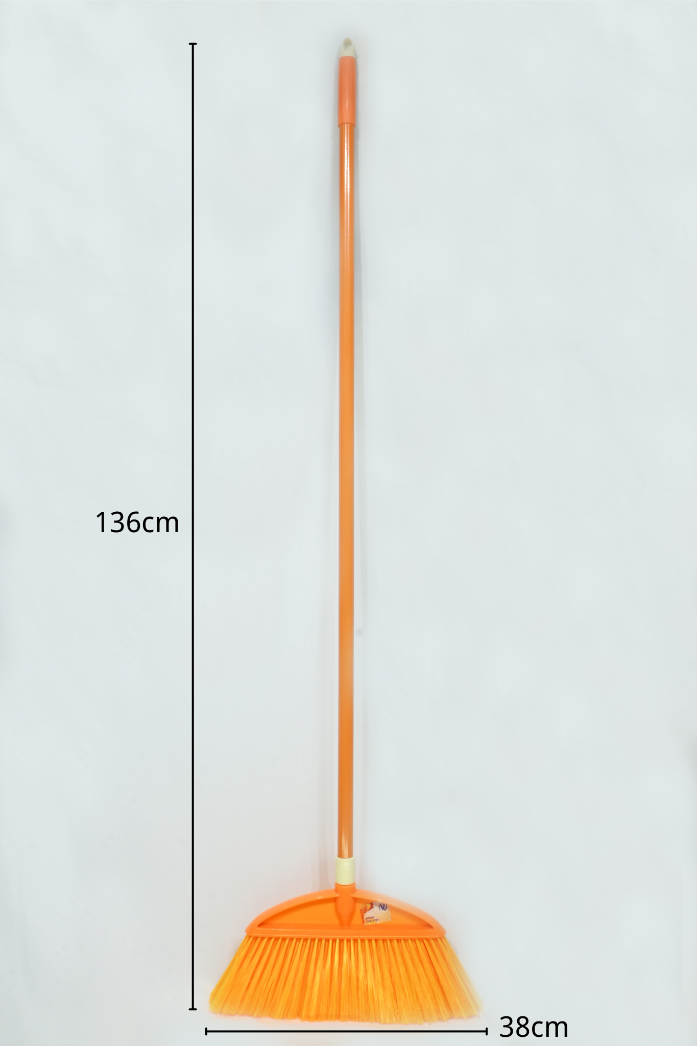 GV no.B2801 high quality soft bristle plastic broom head with steel handle broom set