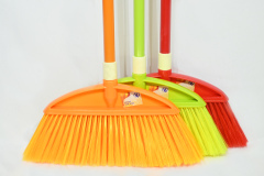 GV no.B2801 high quality soft bristle plastic broom head with steel handle broom set