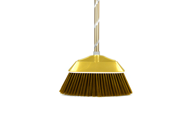 GV no.G2003 metal golden broom set with carved steel handle