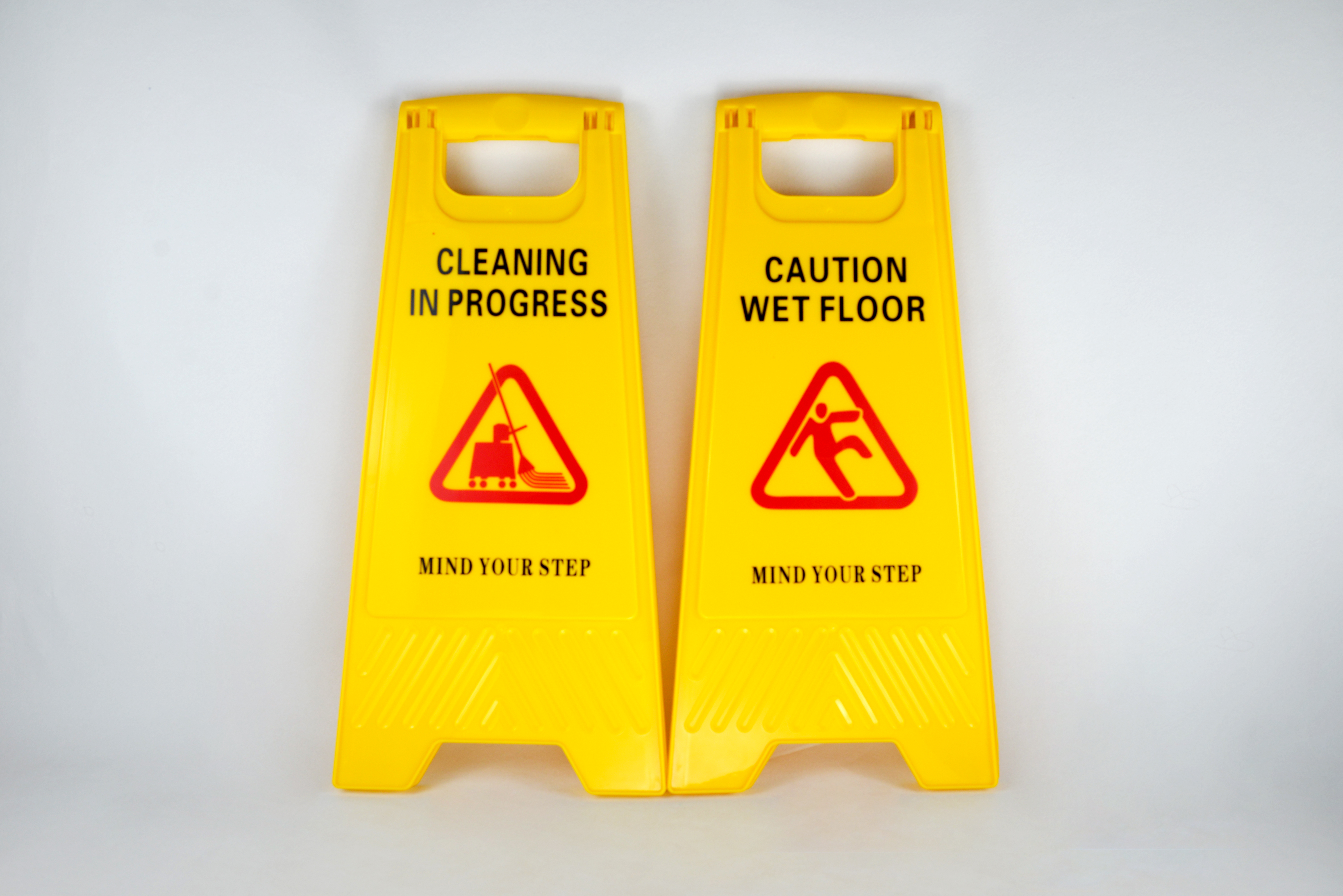 GV no.030Y two side yellow plastic warning sign board CAUTION WET FLOOR toilet cleaning notice