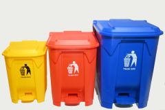 GV  30/50/80L plastic pedal dustbin big capacity for public use garbage can trash collection