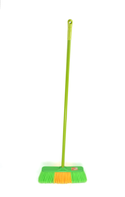 GV no.B2803 double color plastic broom with steel handle household floor cleaning