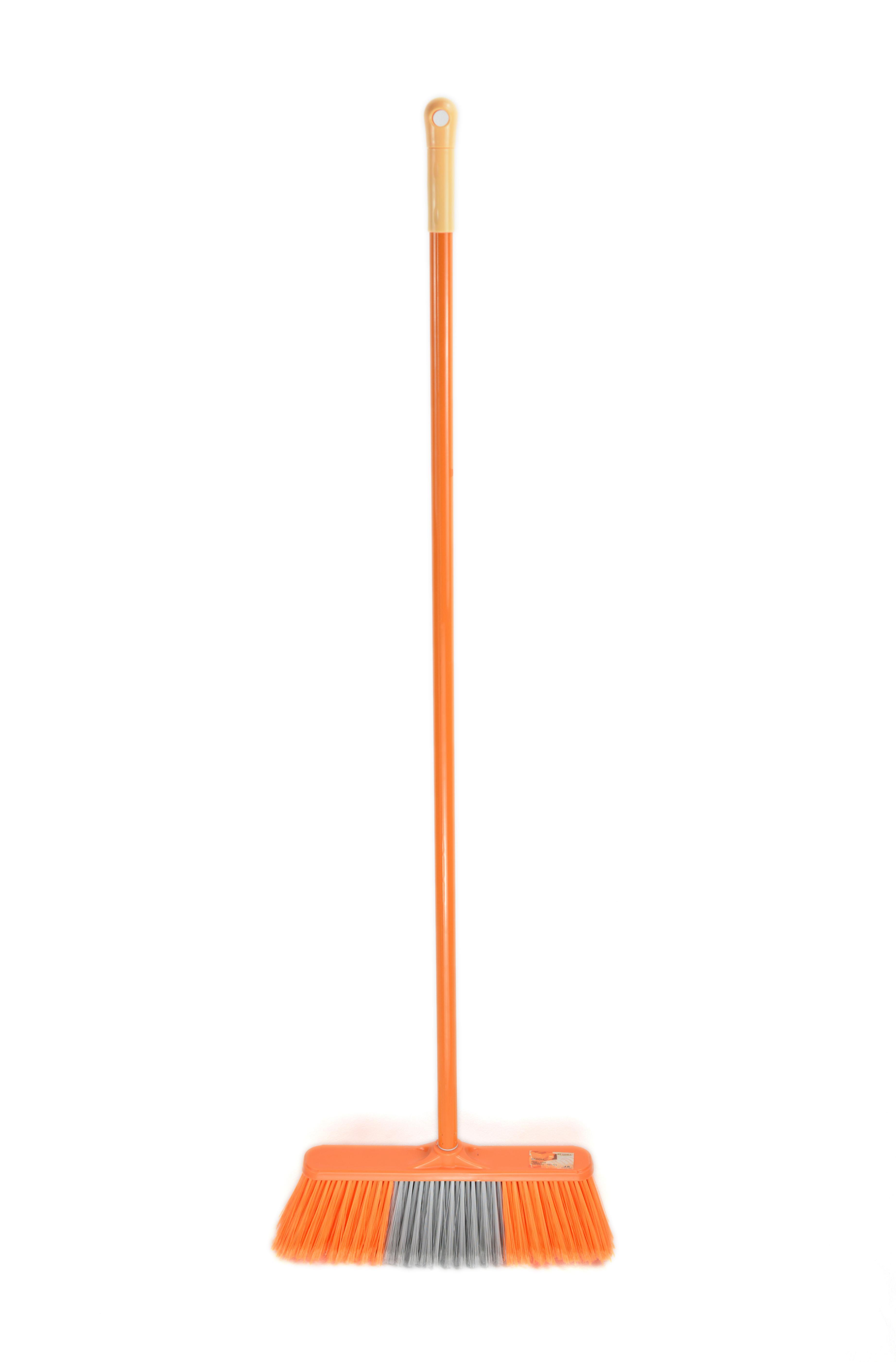 GV no.B2803 double color plastic broom with steel handle household floor cleaning