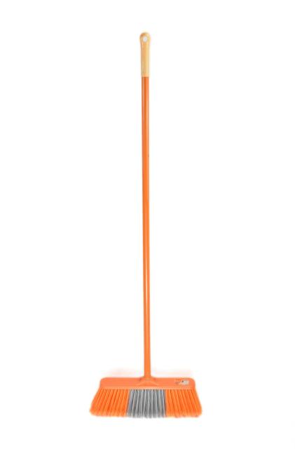 GV no.B2803 double color plastic broom with steel handle household floor cleaning