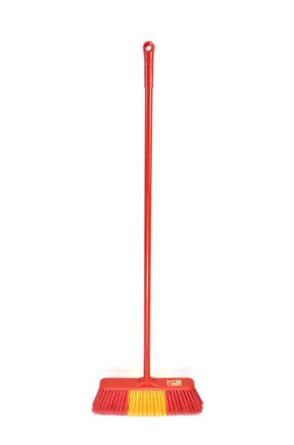 GV no.B2803 double color plastic broom with steel handle household floor cleaning