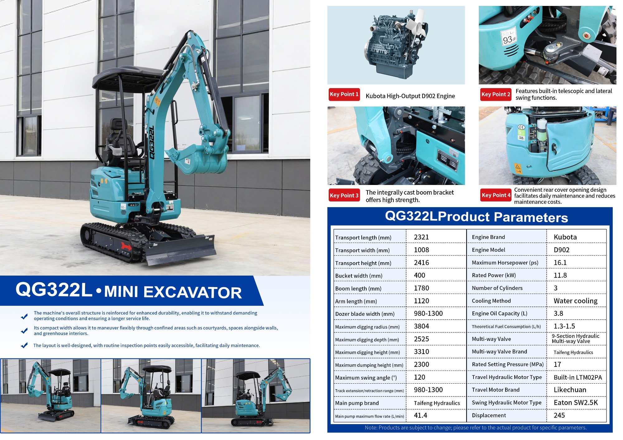 QINGONG QG322L MINI EXCAVATOR