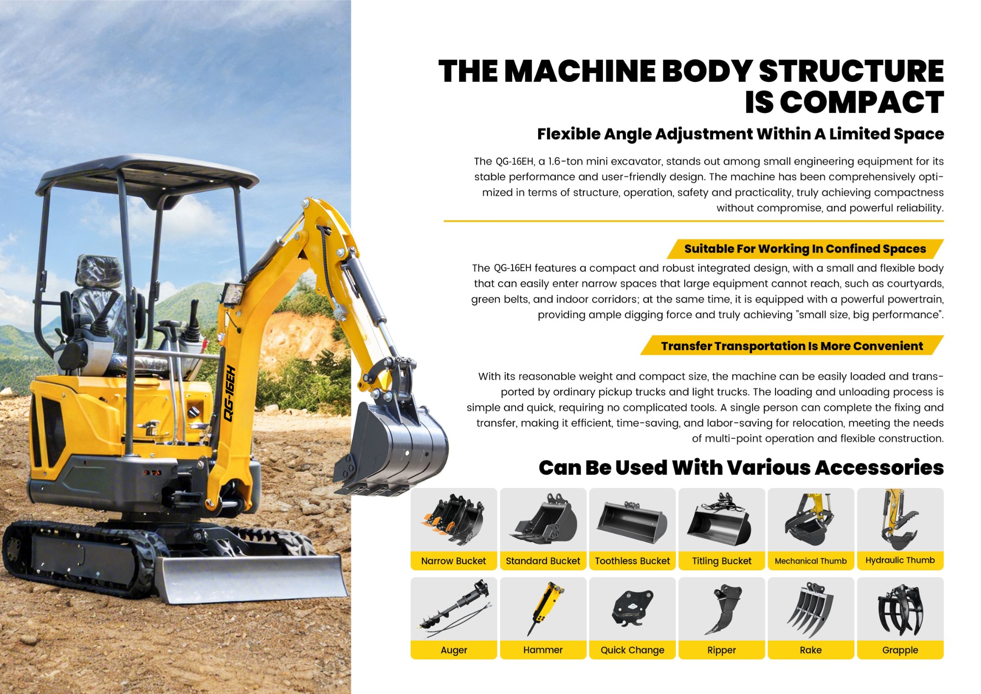 QINGONG QG-16EH MINI EXCAVATOR