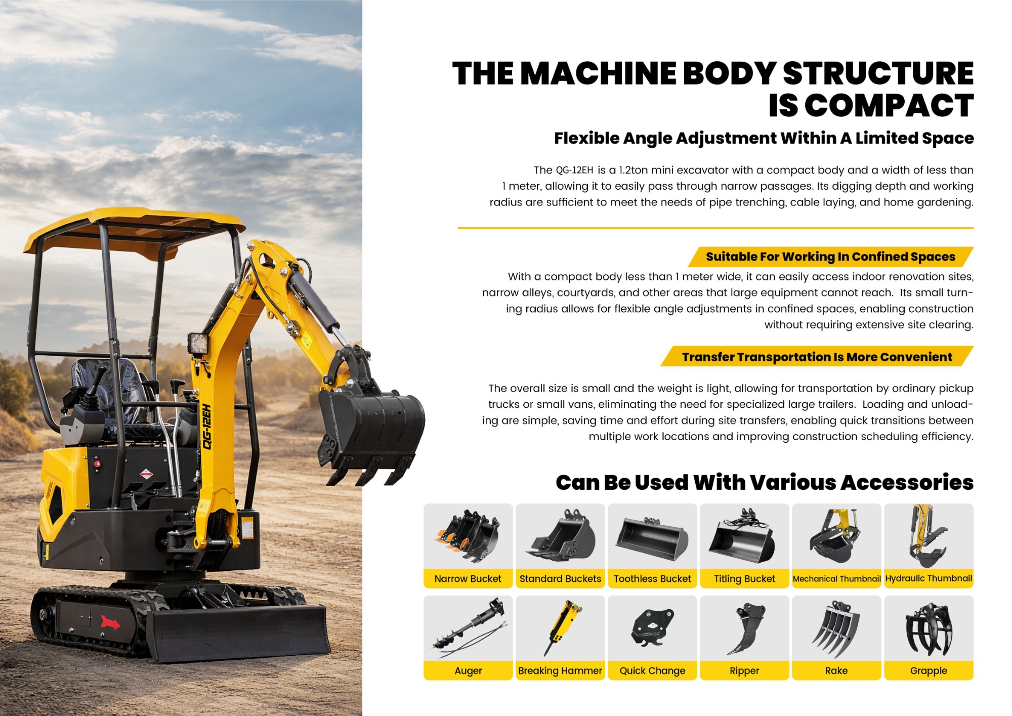 QINGONG QG-12EH MINI EXCAVATOR
