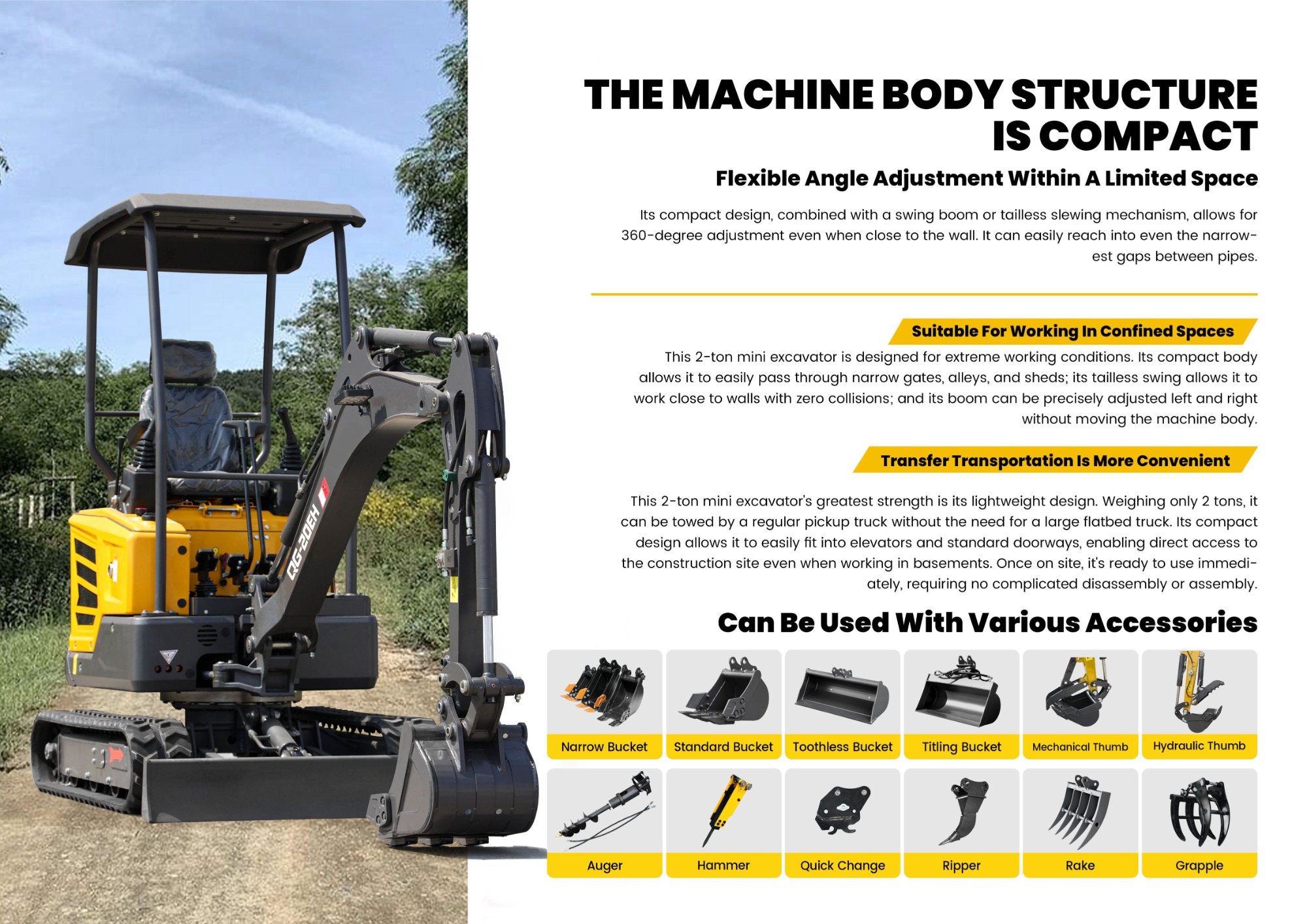 QINGONG QG-20EH MINI EXCAVATOR