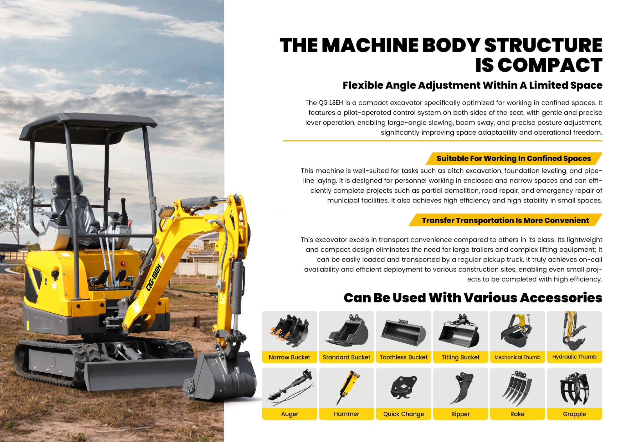 QINGONG QG-18EH MINI EXCAVATOR