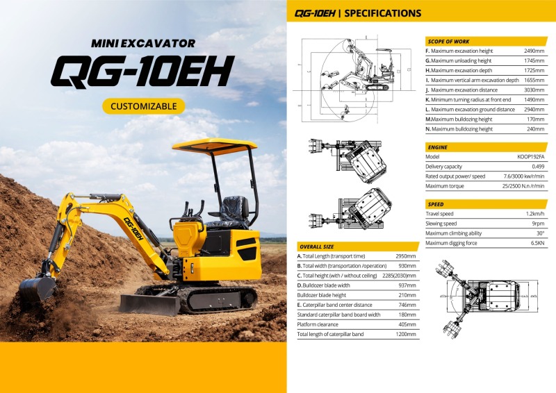 QINGONG QG-10EH MINI EXCAVATOR