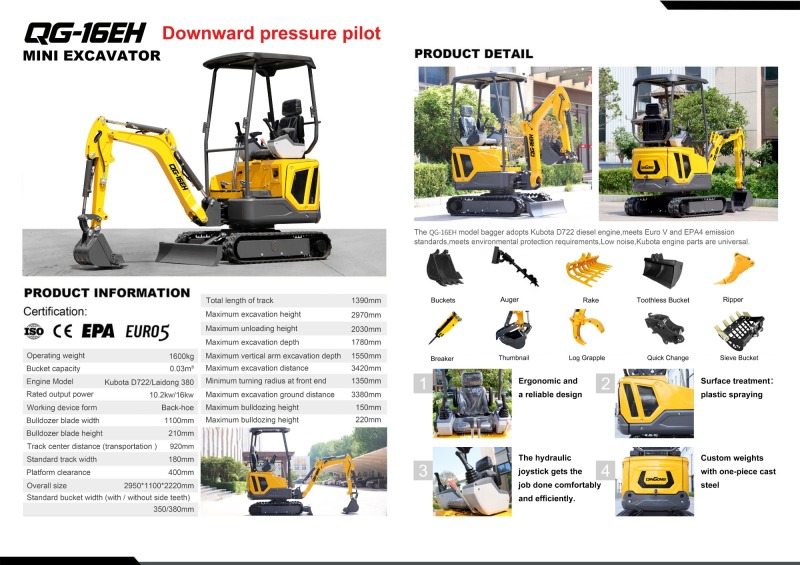 QINGONG QG-16EH MINI EXCAVATOR