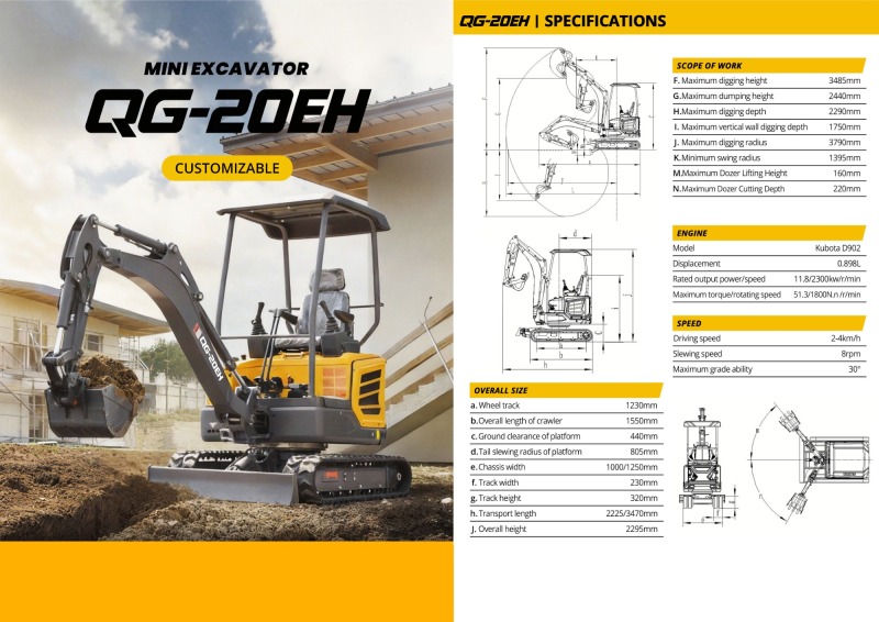 QINGONG QG-20EH MINI EXCAVATOR