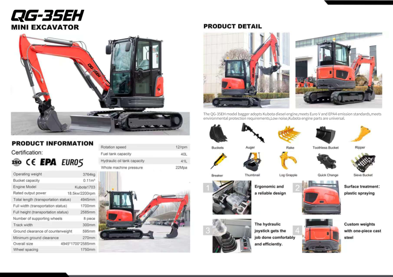 QINGONG QG-35EH MINI EXCAVATOR