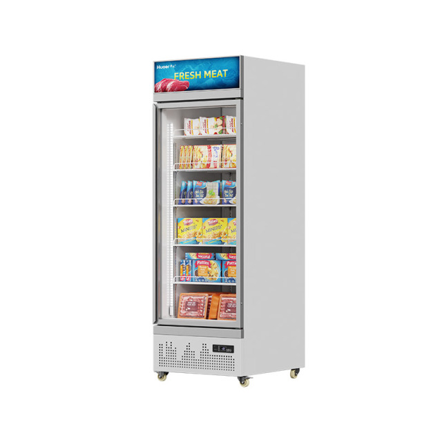 HR-29LDM Supermarket seafood meat upright single door display glass door freezer refrigerator