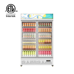 HR-54LCM Beer Upright Display FreezerCommercial Double Door Beverage Glass Door Refrigerator
