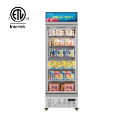 HR-29LDM Supermarket seafood meat upright single door display glass door freezer refrigerator