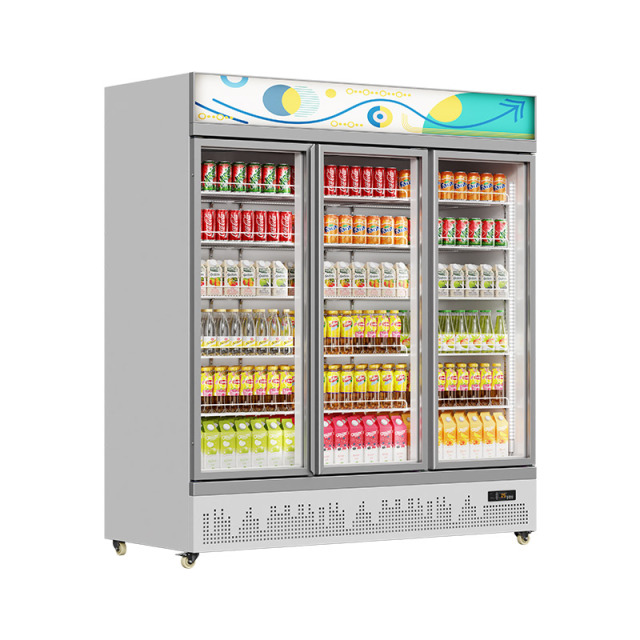 HR-77LCM Beer Upright Display FreezerCommercial Three Door Beverage Glass Door Refrigerator