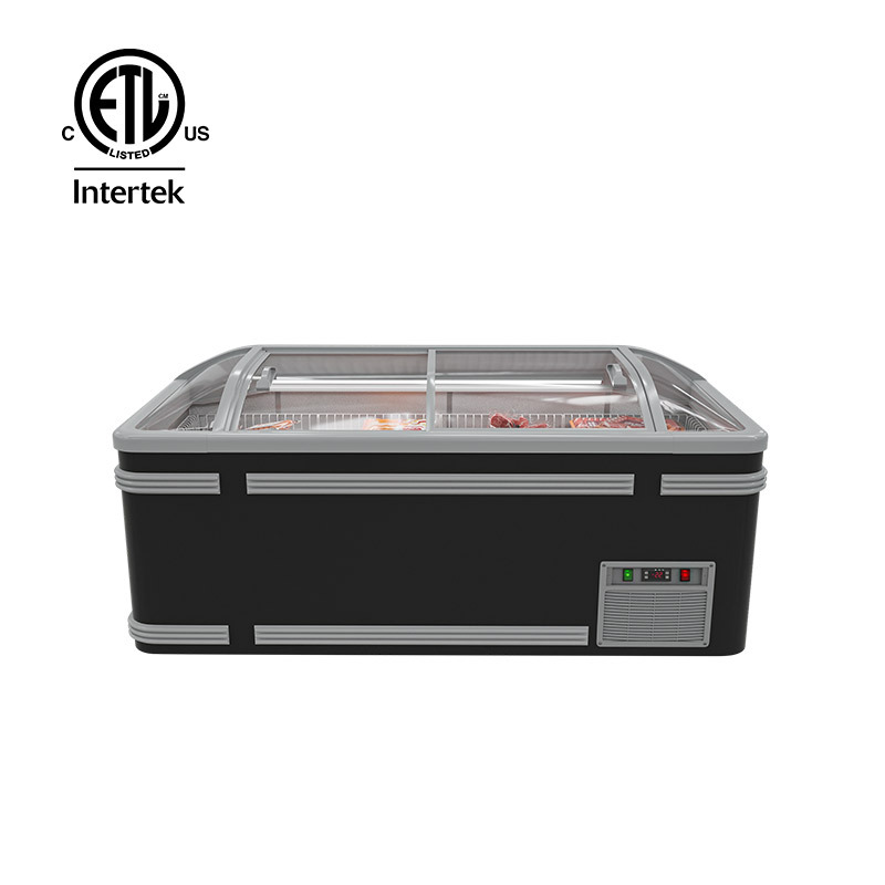 HR-A1850 Supermarket Commercial Ice Cream Freezer with Island Glass Door