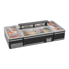 HR-A1850 Supermarket Commercial Ice Cream Freezer with Island Glass Door