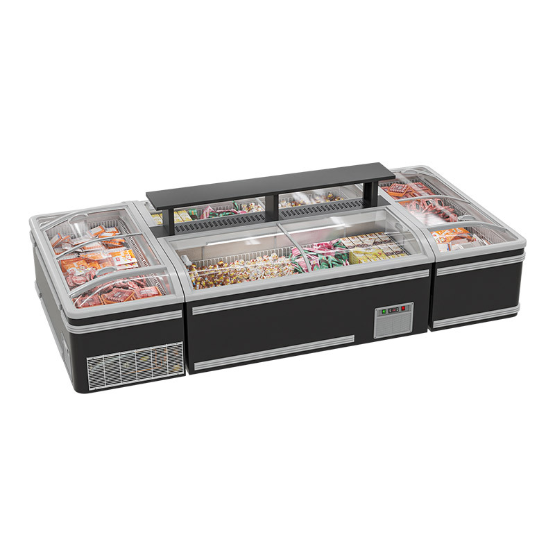 HR-A2100 Supermarket Commercial Island Glass Door Freezer