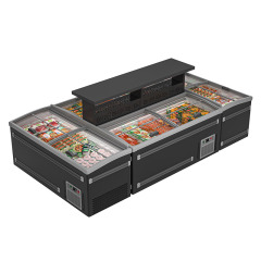 HR-C1850 Island Glass Door FreezerCommercial Horizontal Food Freezer