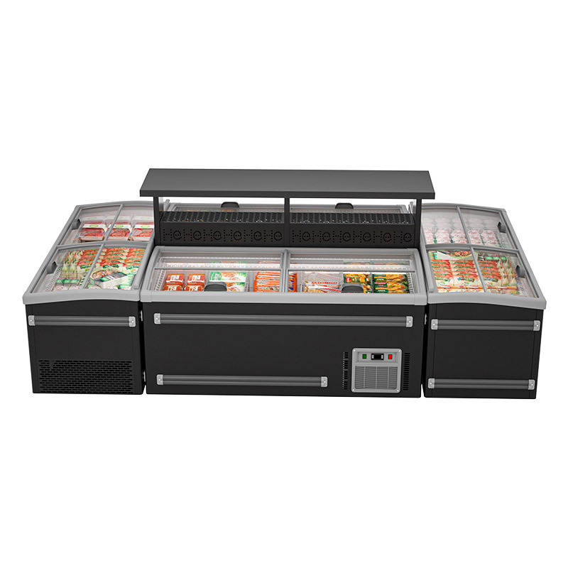 HR-C1850 Island Glass Door FreezerCommercial Horizontal Food Freezer