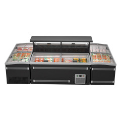 HR-C1850 Island Glass Door FreezerCommercial Horizontal Food Freezer