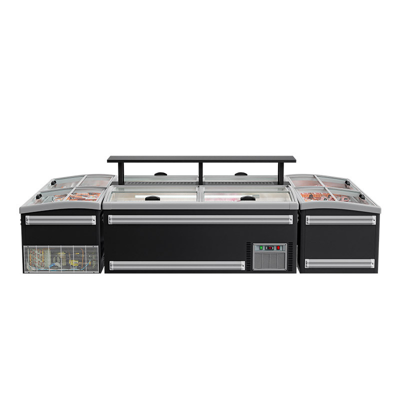 HR-C1850 Island Glass Door FreezerCommercial Horizontal Food Freezer