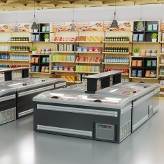 HR-C2100 Island type seafood freezer with glass door