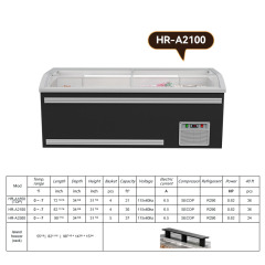 HR-A2100 Supermarket Commercial Island Glass Door Freezer