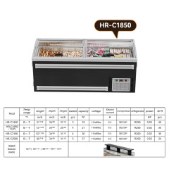 HR-C1850 Island Glass Door FreezerCommercial Horizontal Food Freezer