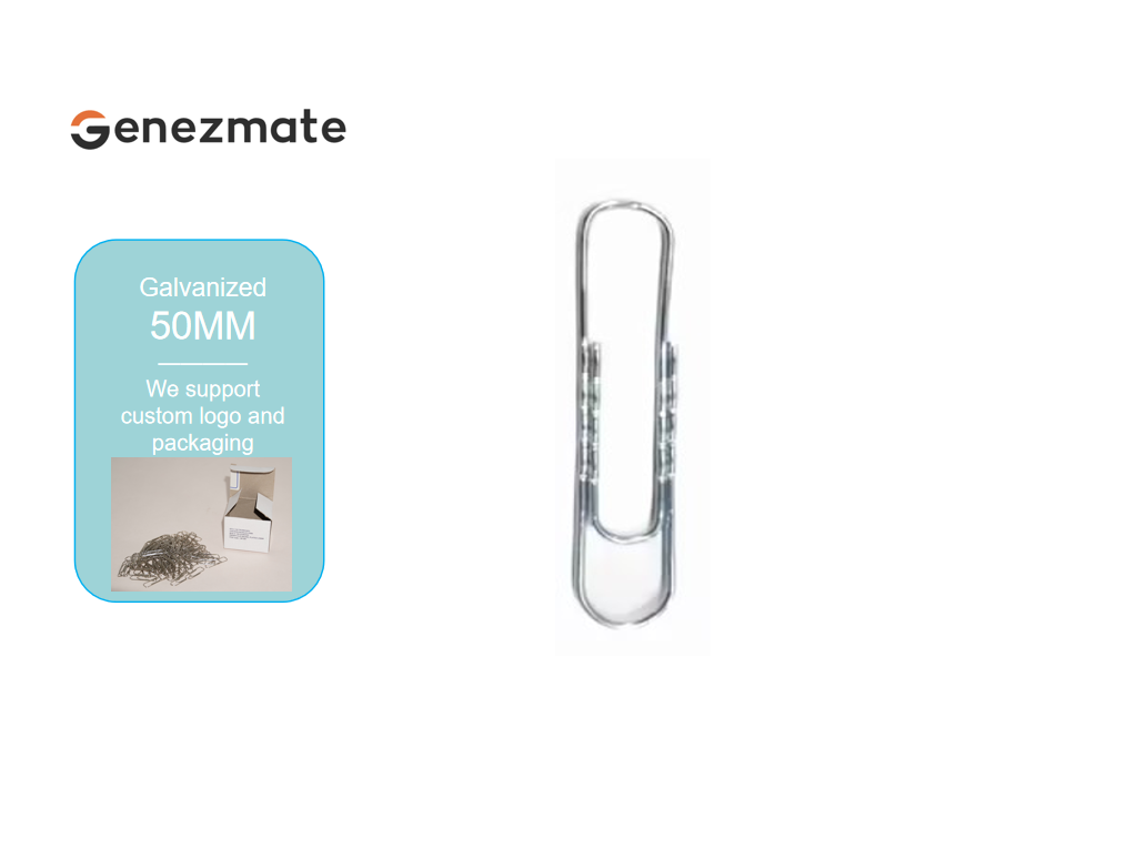 Galvanized Round Head Wave Paper Clip 50mm