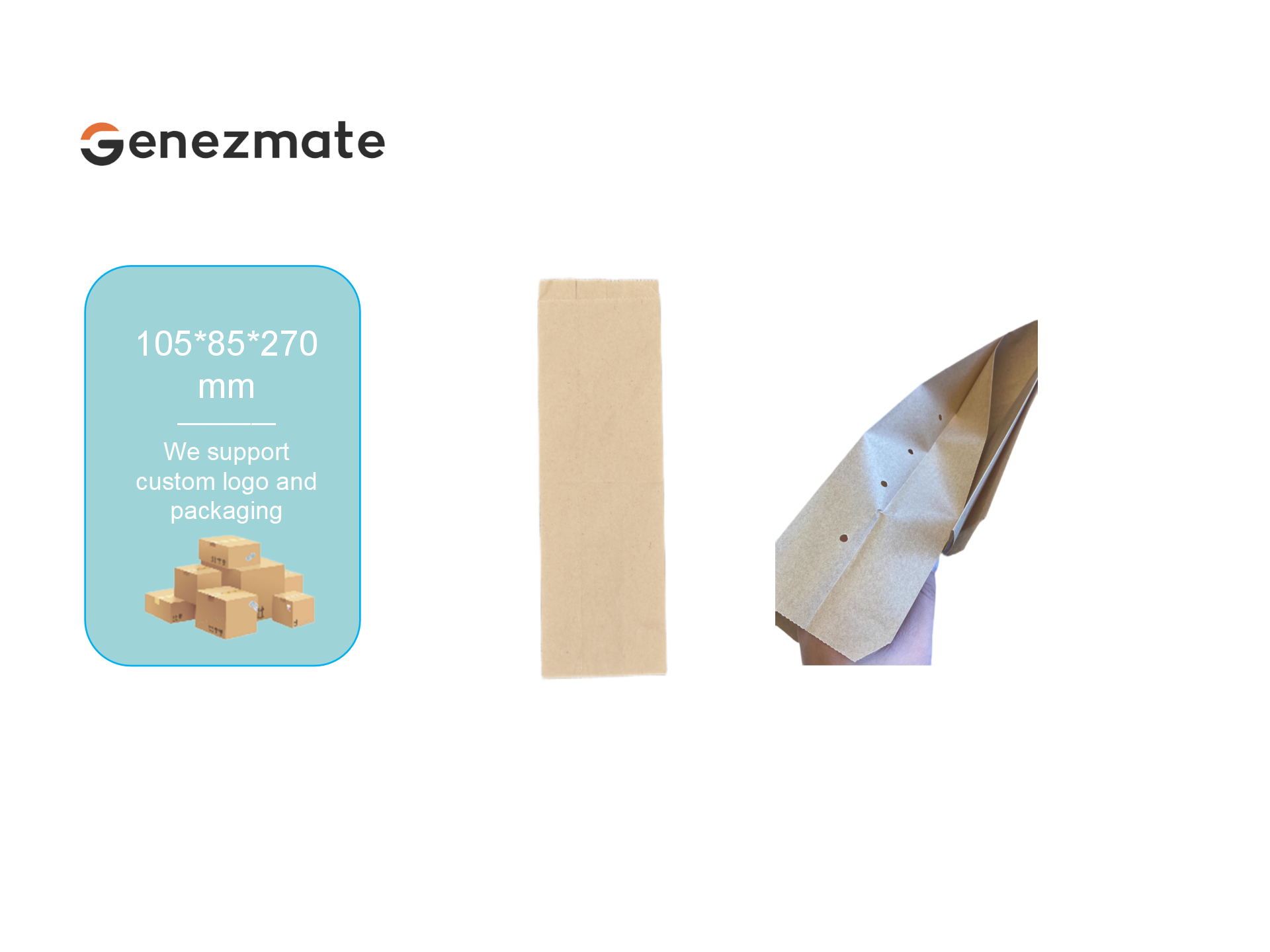 Oil-proof paper bags with side holes