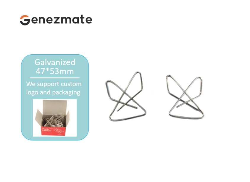 Galvanized shaped paper clip 47*53mm