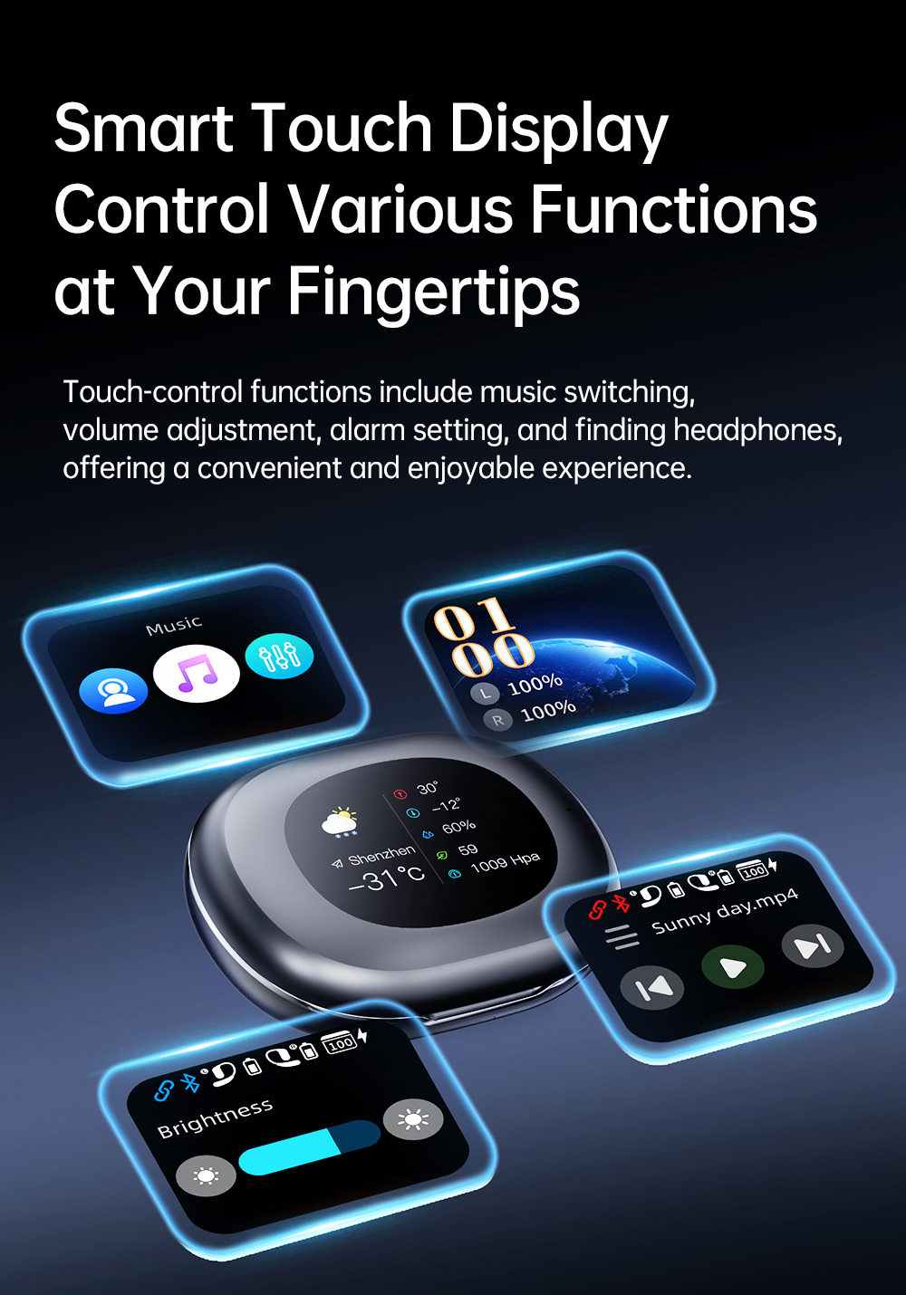 Kinglucky i611 Bluetooth Touch Screen Earbuds