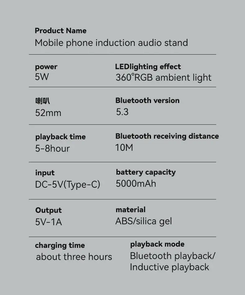 Wireless Audio Induction Bluetooth Speaker