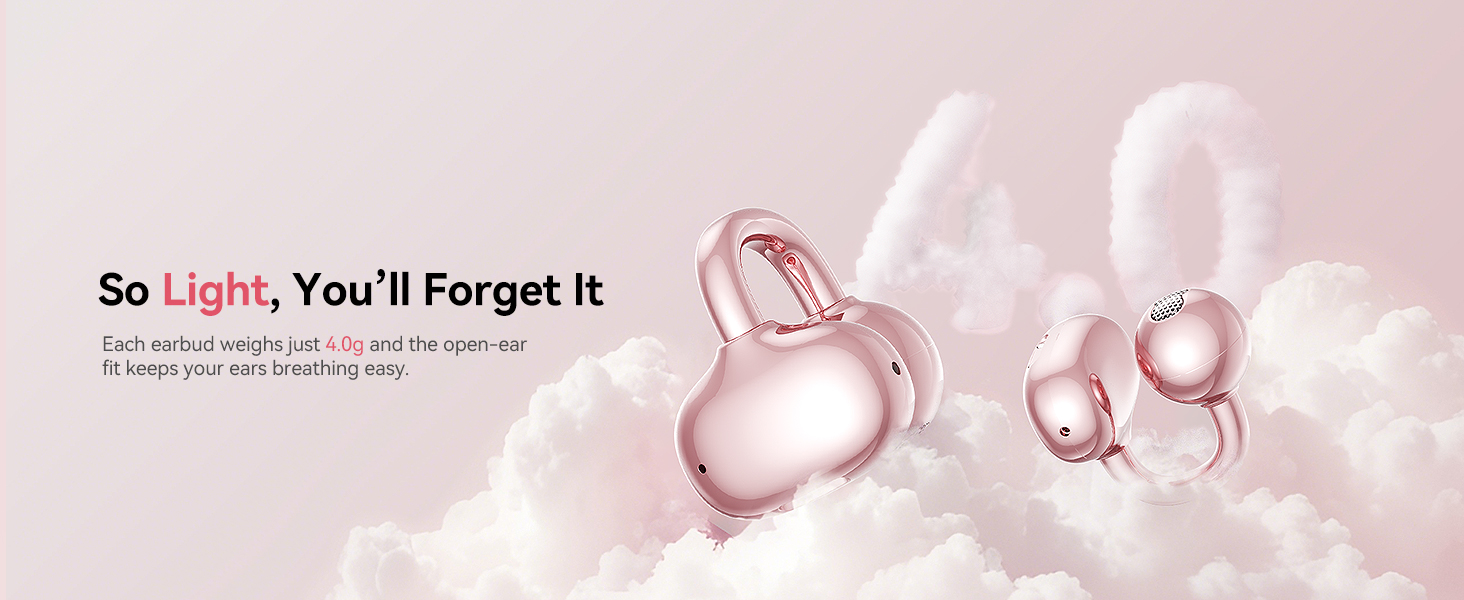 Kinglucky i121 Pro Clip-On Open-Ear Earbuds with Jewelry Earrings