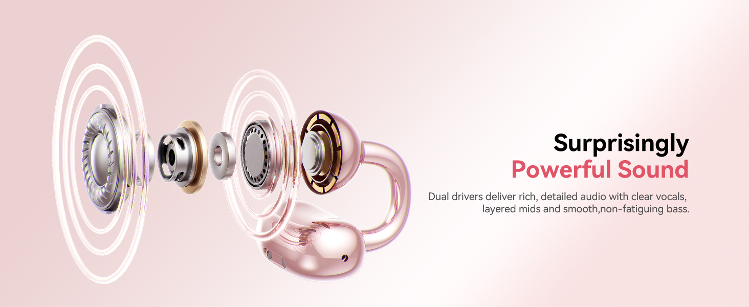 Kinglucky i121 Pro Clip-On Open-Ear Earbuds with Jewelry Earrings