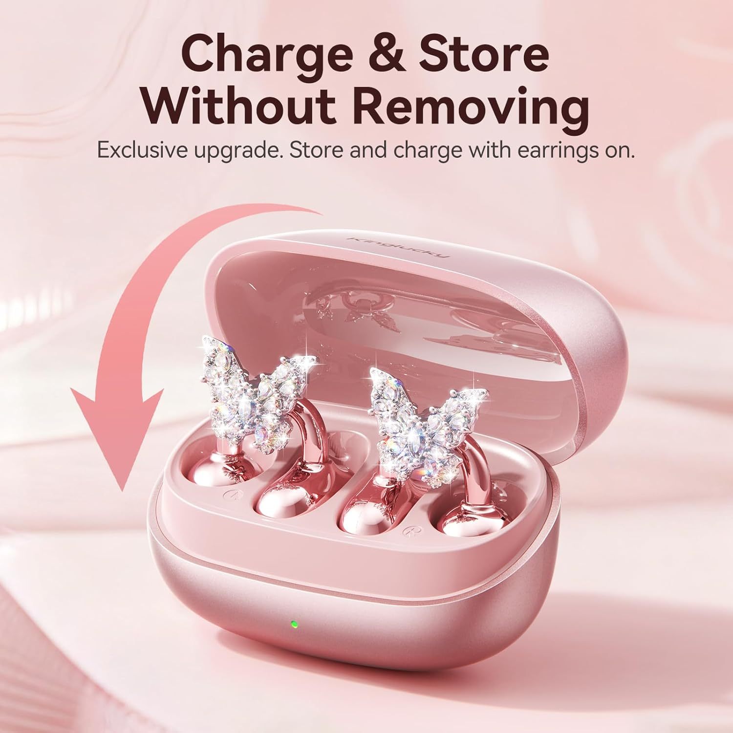 Kinglucky i121 Pro Clip-On Open-Ear Earbuds with Jewelry Earrings