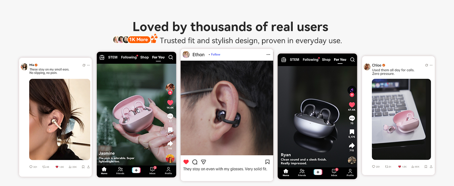Kinglucky ClipFree A1 Open-Ear Earbuds