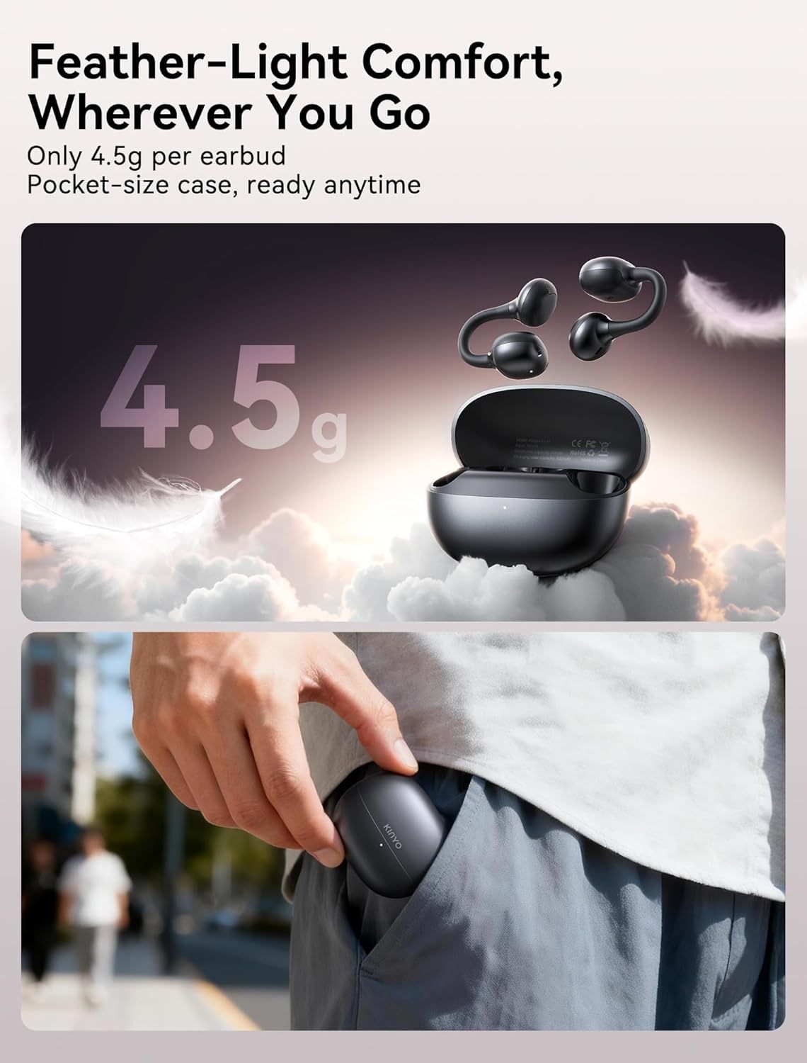 Kinglucky ClipFree A1 Open-Ear Earbuds
