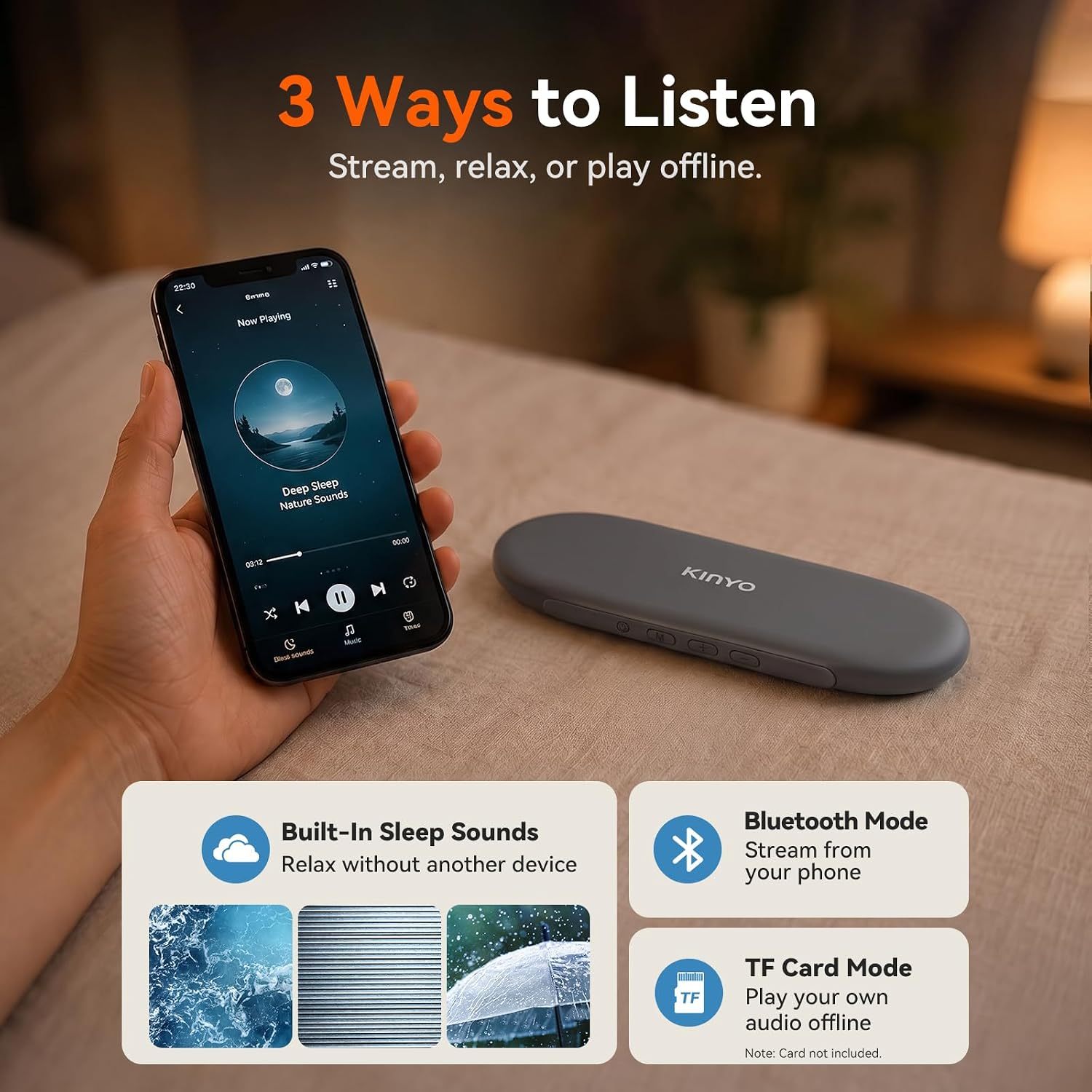 X60 Pillow Speaker for Sleeping & White Noise | Kinglucky