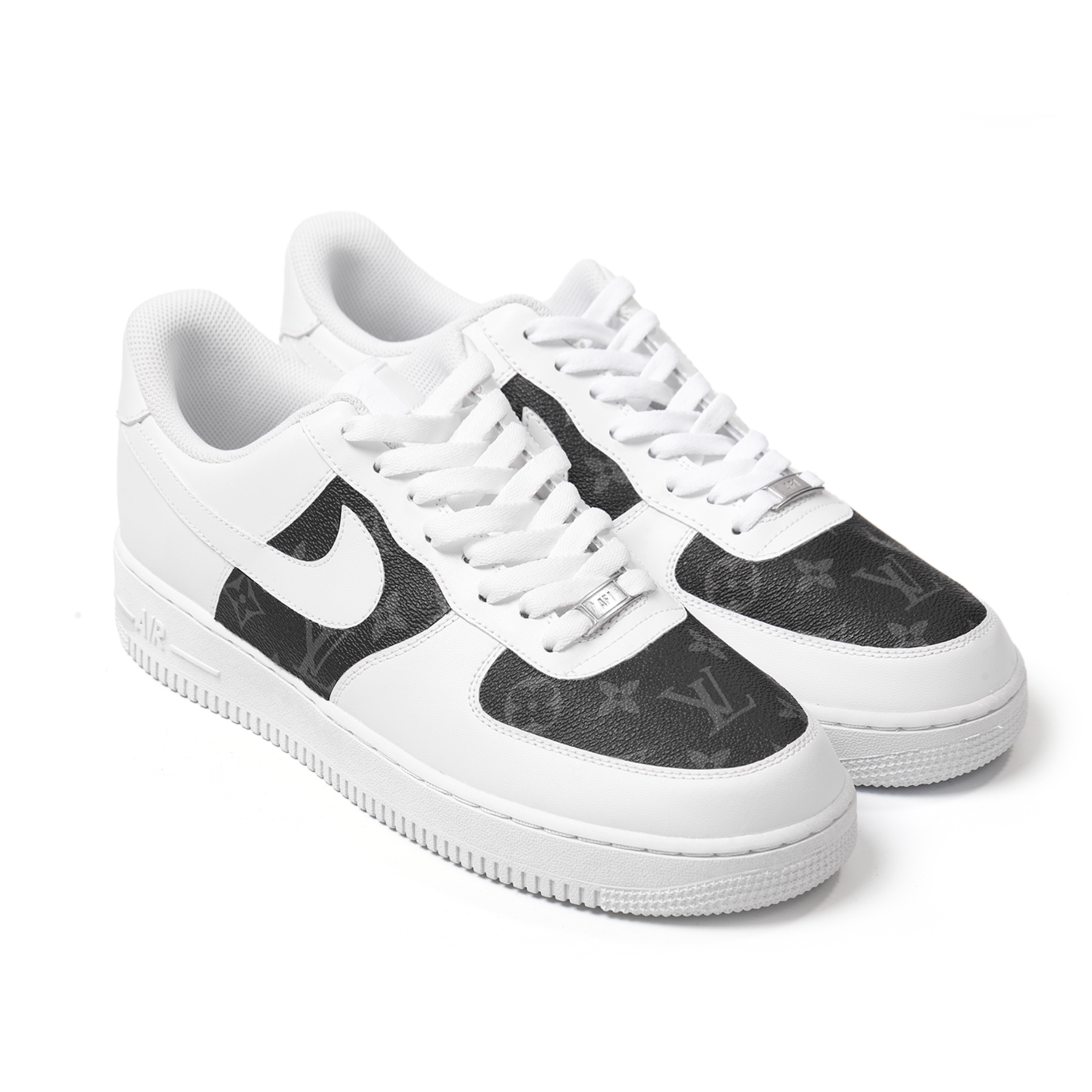 Custom Nike Air Force 1 with LV Black Monogram Leather