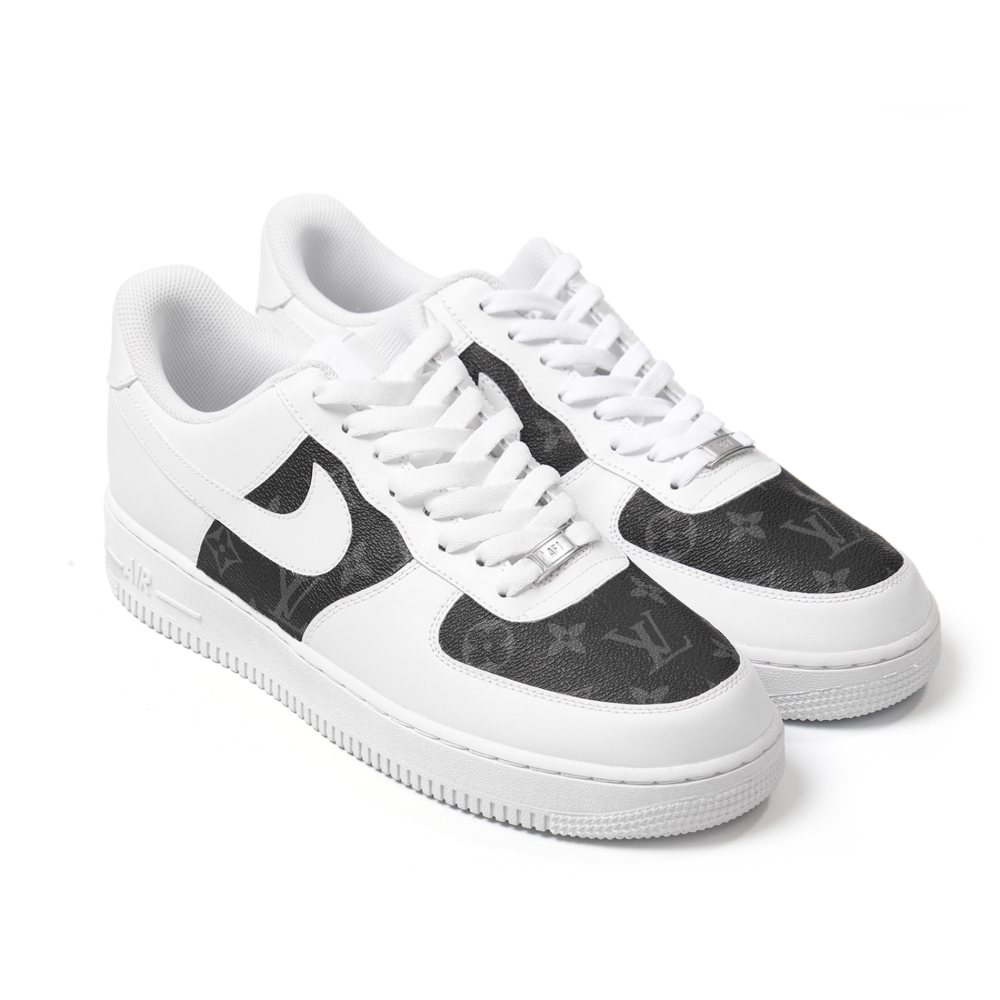 Custom Nike Air Force 1 with LV Black Monogram Leather