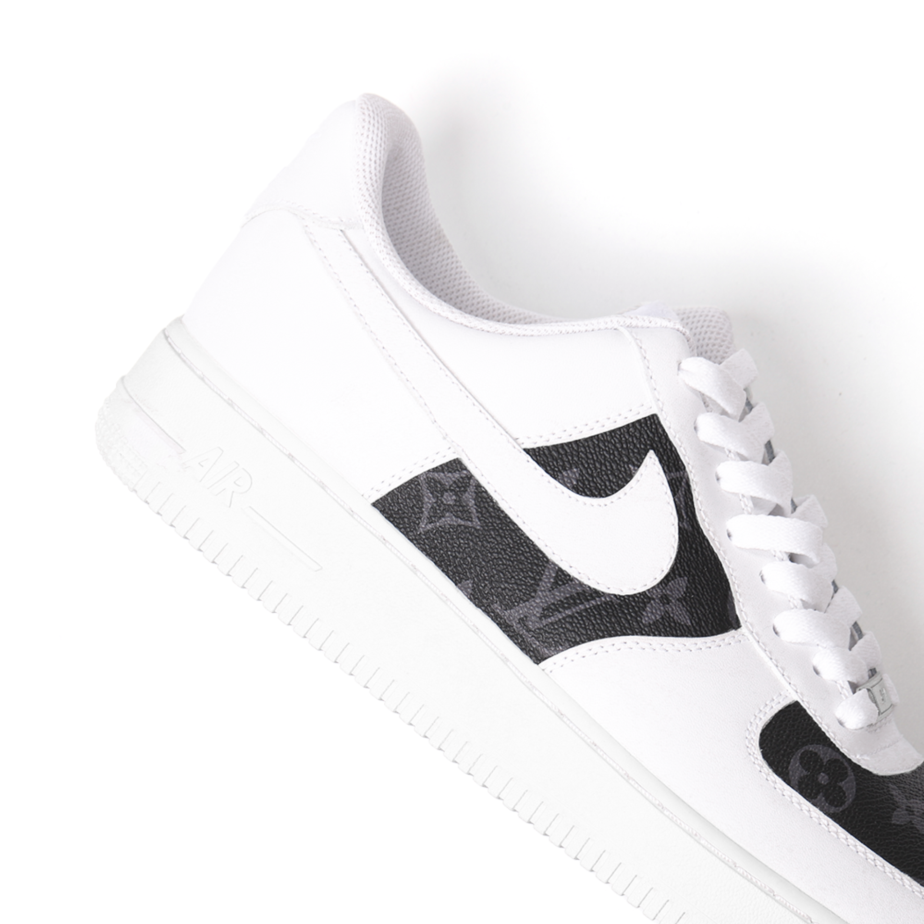 Custom Nike Air Force 1 with LV Black Monogram Leather