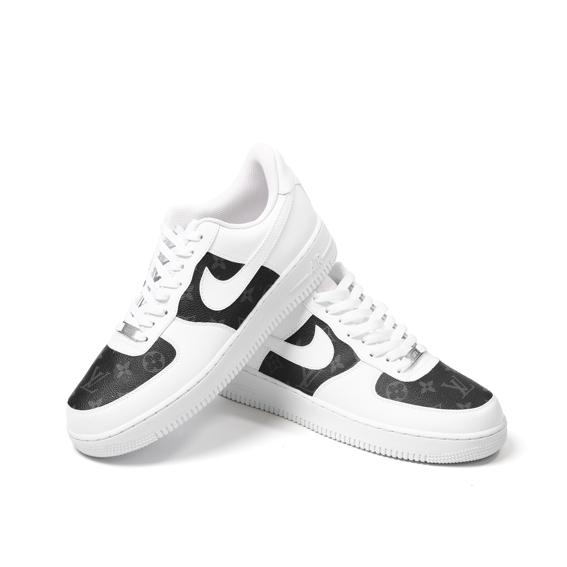 Custom Nike Air Force 1 with LV Black Monogram Leather