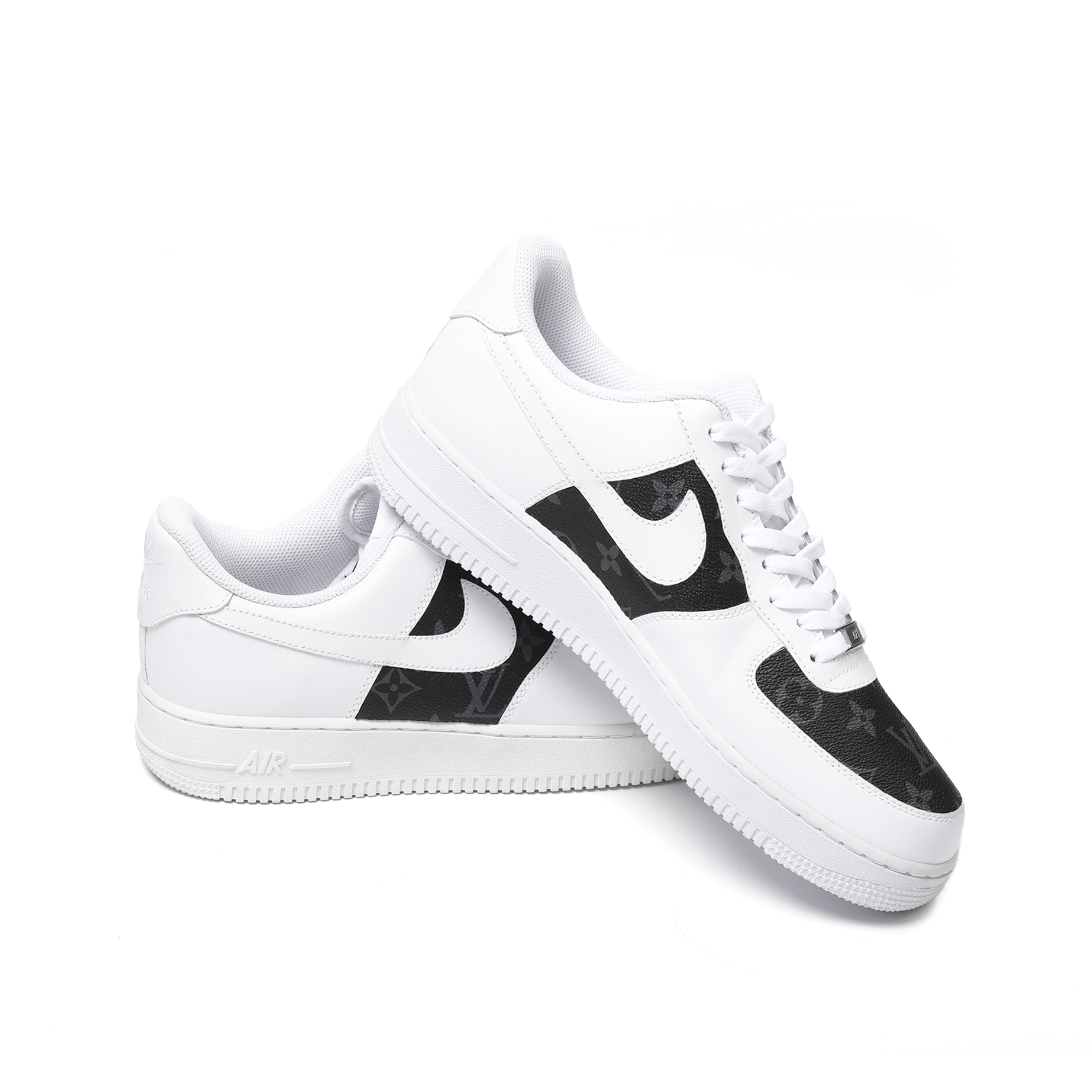 Custom Nike Air Force 1 with LV Black Monogram Leather