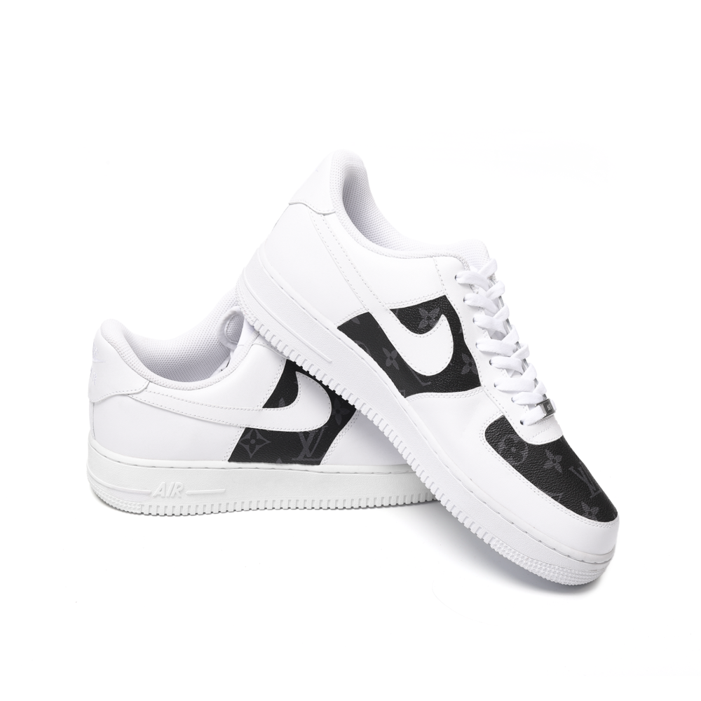 Custom Nike Air Force 1 with LV Black Monogram Leather